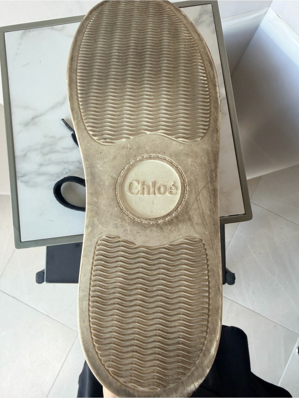 Chloé Black Lace-Overlay Platform Sneakers - Picture 8 of 9